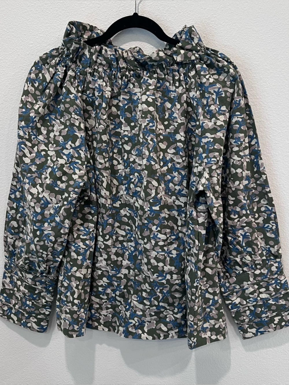 Mirth Vienna High Neck Blouse Top Sweet Pea Sz L Cottagecore prairie boho fairy